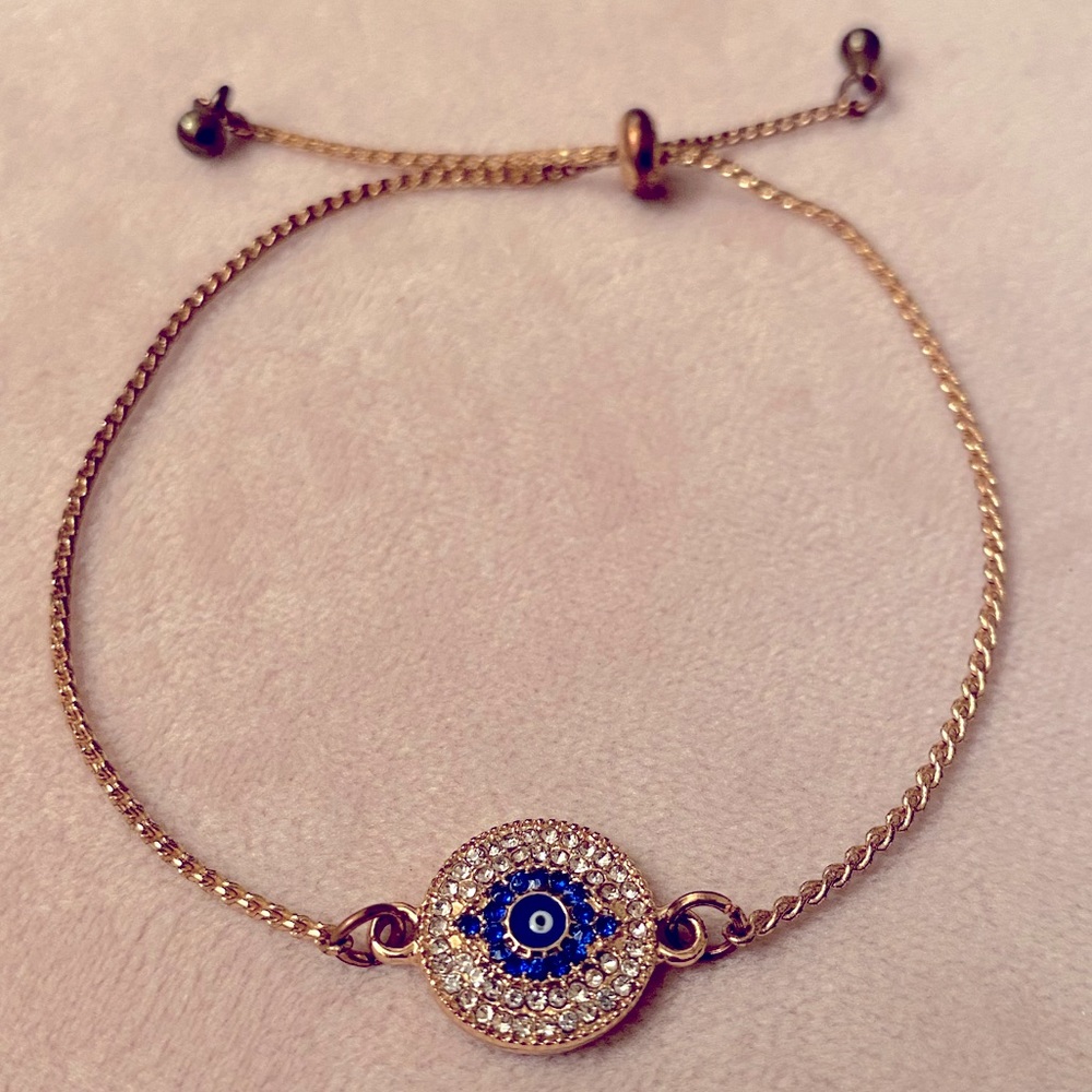 Evil Eye Crystal Pull Chain Bracelet 🧿
